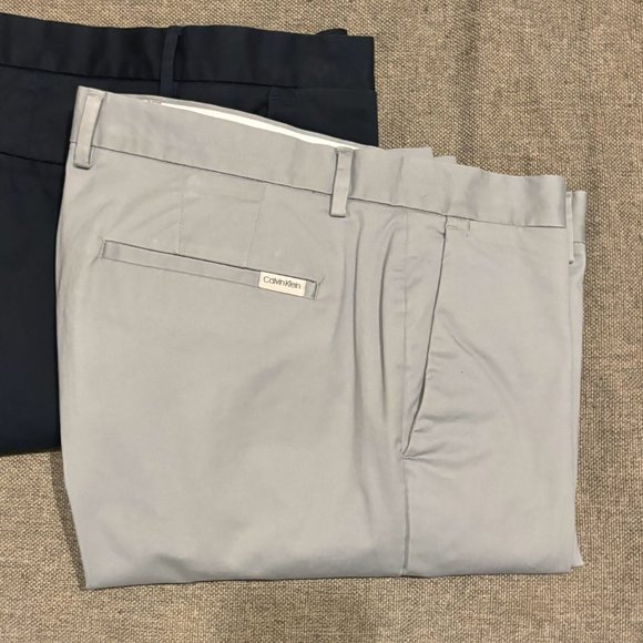 Calvin Klein Other - Calvin Klein Flat Front Slim Fit Grey Pants 34x30